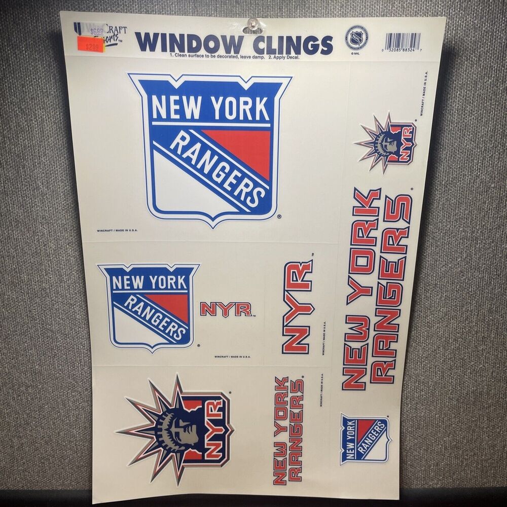 Vintage Wincraft Sports Window Clings NHL New York Rangers